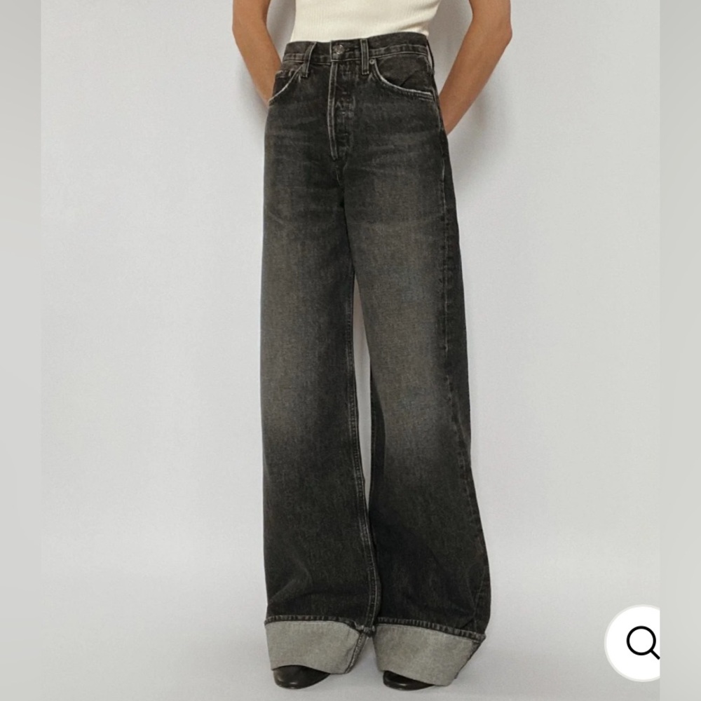 Agolde Dame High Rise Wide Leg Jeans in Ditch